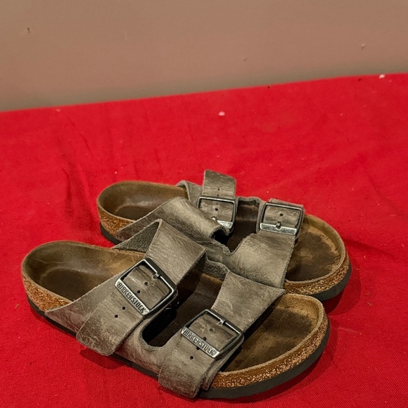 Birkenstock Shoes - Birkenstock Taupe Double-Strap Sandals
